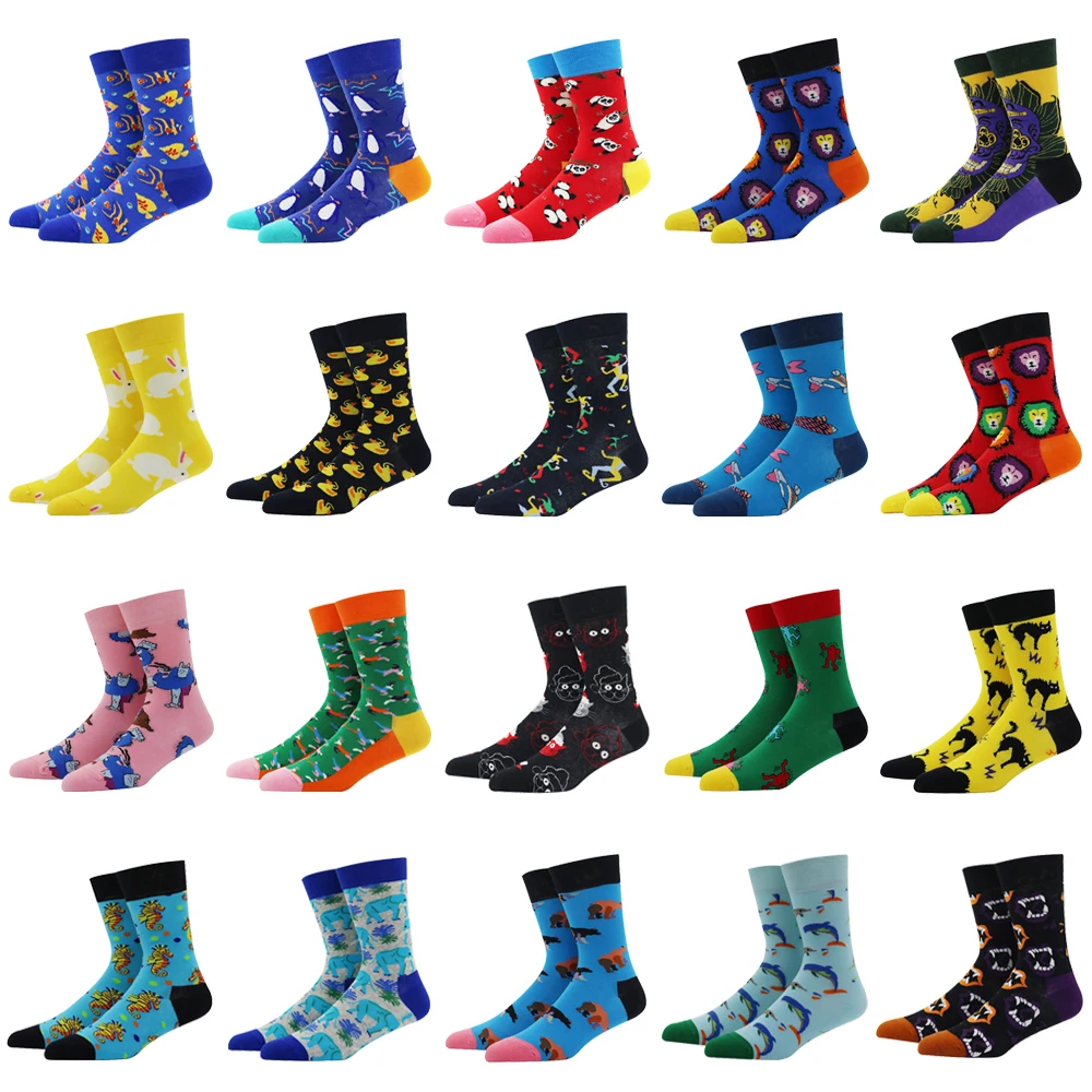 

Носки мужские и женские, в стиле хип-хоп, из чесаного хлопка, 5 пар, картина панда