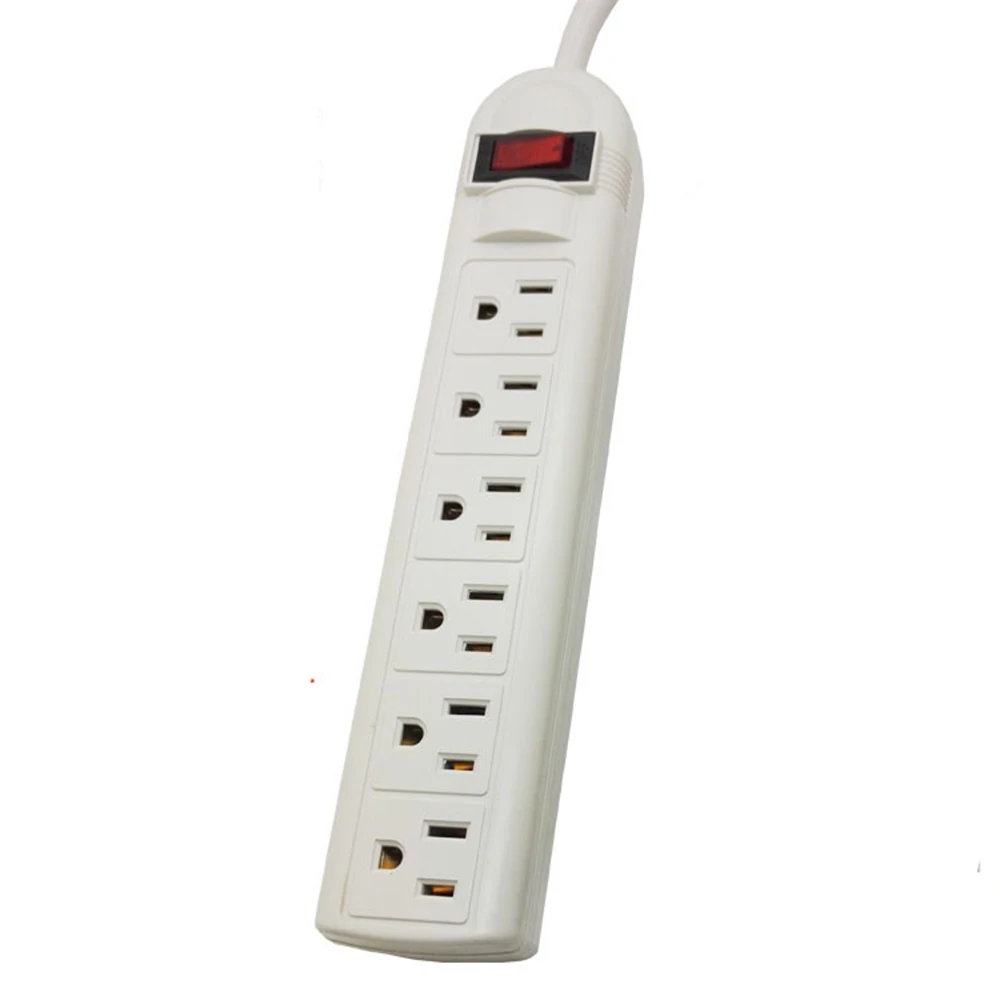 6 Sockets Мощность полосы 6 выход Американский переходник электрические Адаптеры UL сертифицированная розетка Множественная защита от перегрузки 1,8 м удлинитель - Цвет: 6 Sockets