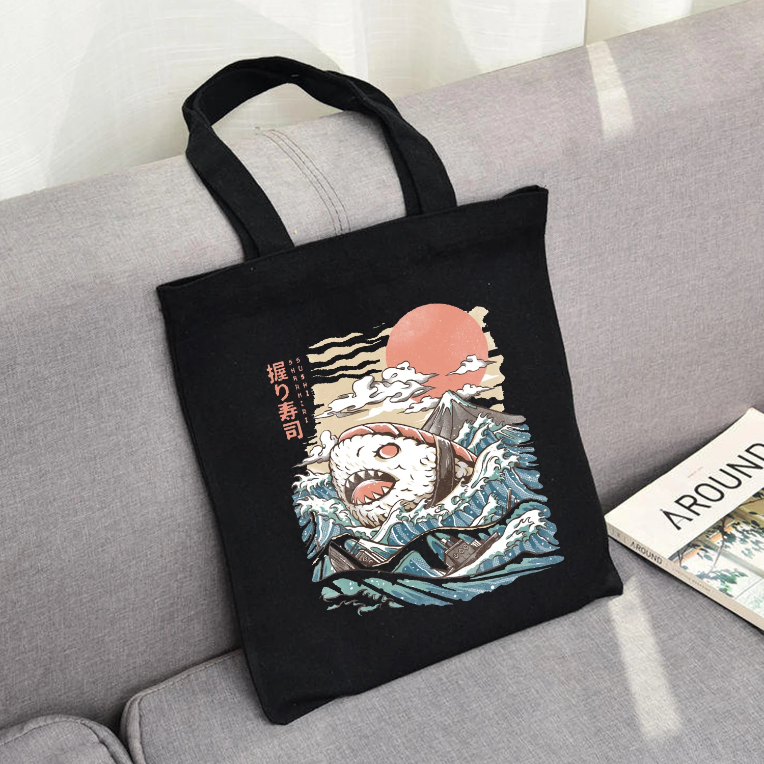 Японская мультяшная Сумка тоут для покупок женщин Литературная холщовая сумочка