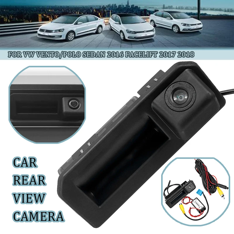 

Car Vehicle Camera Rear Trunk Tailgate Back Rear View Parking Backup Camera HD For VW Vento Polo Sedan Facelift 2017 2018 2019