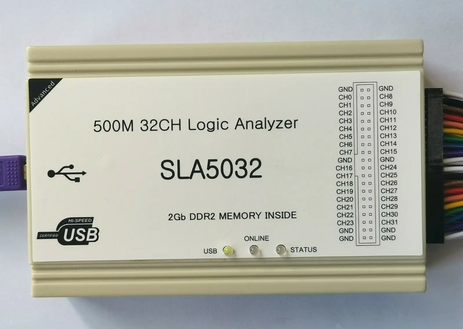 Новый 32-канальный логический анализатор SLA5032 verison 500M, регулируемый 1-64M + программное обеспечение