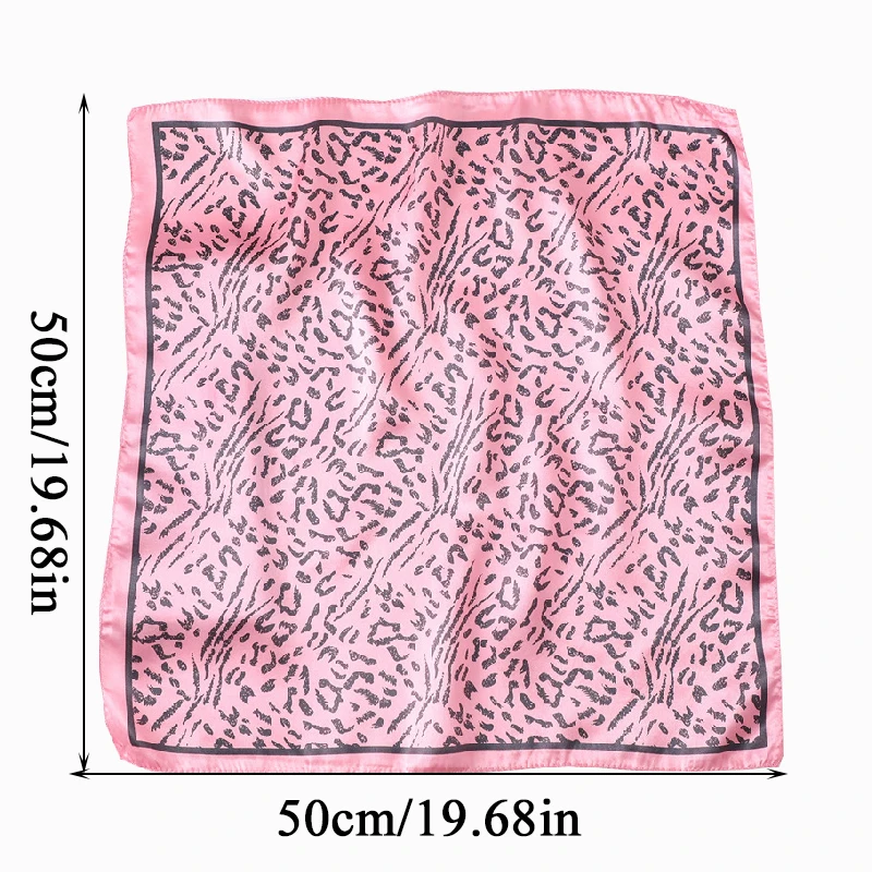 Для женщин небольшой атласный шелковый шарф квадратной формы с принтом