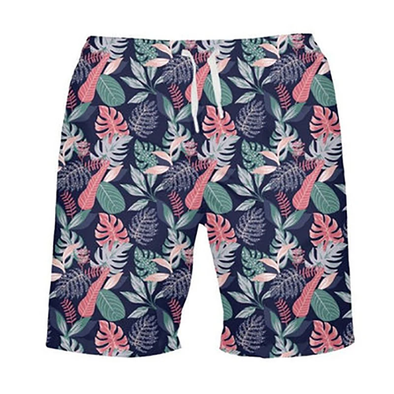 

2021 Summer Fashion Trendy Pants Outdoor Men's Boys Super Soft Colorful Fun Scenery Flowers 3D Digital Beach Pants