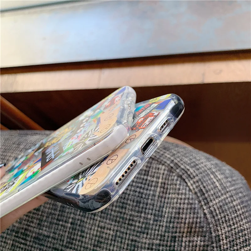 В стиле ретро в граффити Прозрачный чехол для телефона iPhone 11 Pro Max X Xs XR 7 плюс 8 s