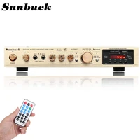 sunbuck bluetooth 5 channel fm 2200w 220v amplifier with remote control support sd mmc usb lcd display audio hifi amplifiers