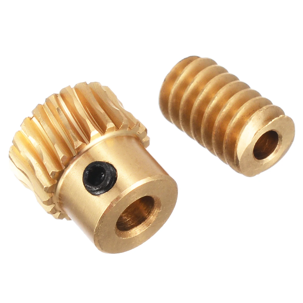 

1 Set 0.5 Modulus 1:10 Reduction Ratio Gear Gold Motor Output Brass Worm Wheel with Worm Shaft