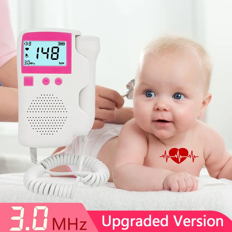 

Baby Monitor Fetal Doppler Ultrasound Fetus Doppler Detector Household Portable Sonar For Pregnant No Radiation Pregnancy LCD