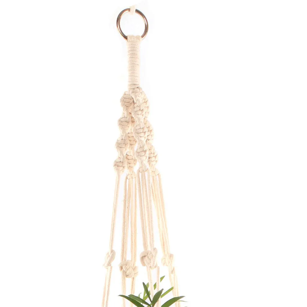 Macrame Завод Вешалки корзина Крытый открытый цветочная висячая корзина растительный держатель богемный Декор пеньковая веревка 4 ноги дропшиппинг
