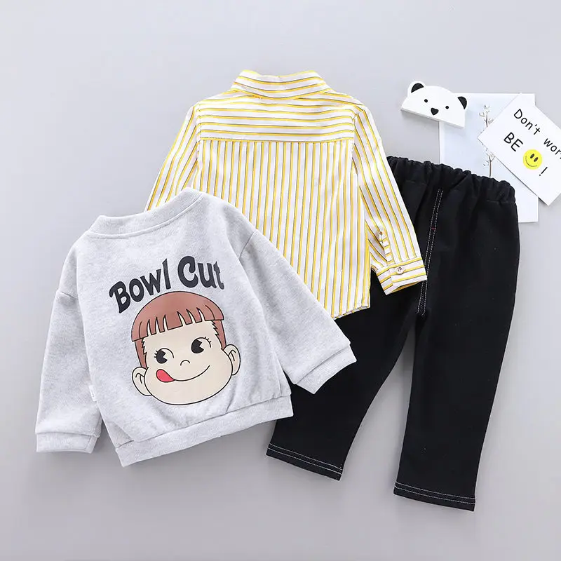 

Children Cotton Clothes Baby Boy Autumn Cartoon boy Outwear Jacket Shirt Pants 3Pcs/sets Infant Kid Fashion Toddler Tracksuits
