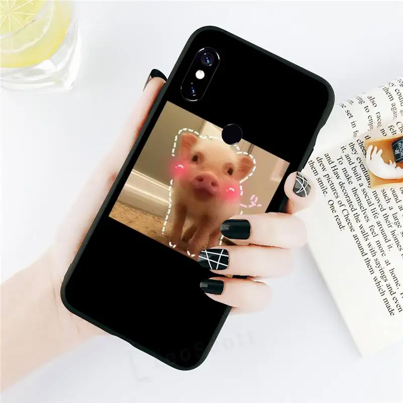 

Pet Pig cute animalluxury shell Phone Case For Xiaomi Redmi note 7 8 9 t k30 max3 9 s 10 pro lite mobile cover