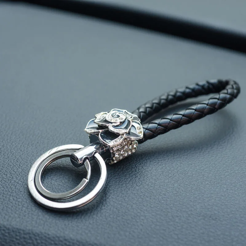 Стильный брелок с изображением дикого цветка Плетеный кожаный шнур цепочка для