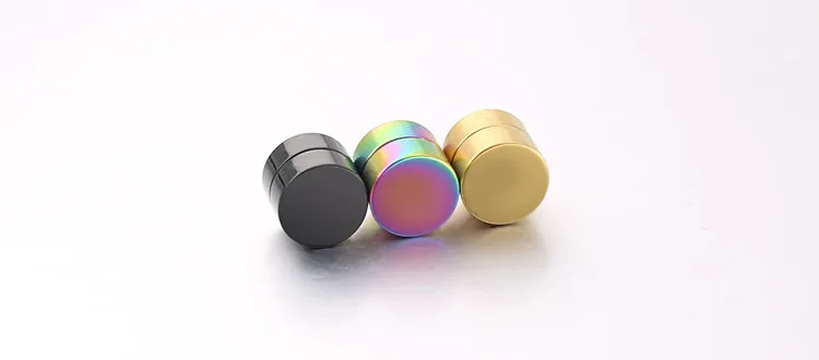 Hiphop Fashion jewelry 2020 Round Magnet Metal MenTitanium Magnet Stainless Steel Black Magnetic Clips Stud Earrings for Men
