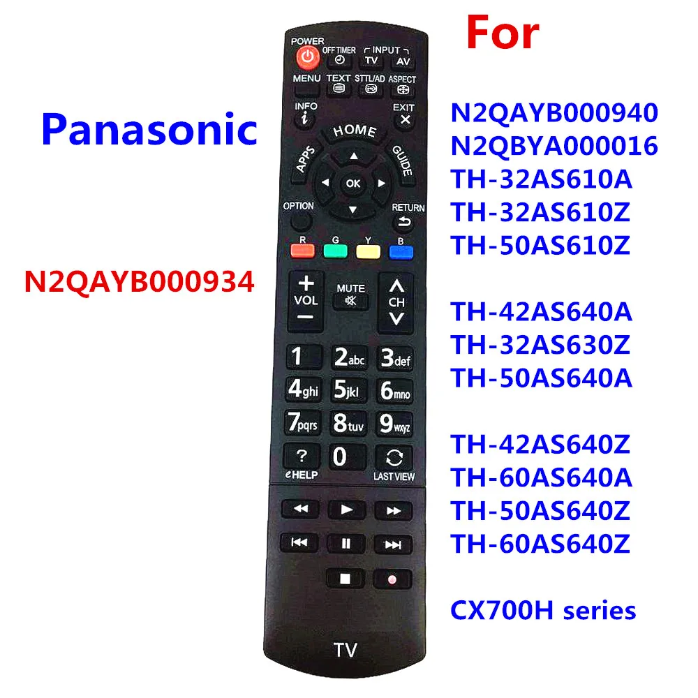 

New N2QAYB000934 Remote Control For PANASONIC TH-32AS610A TH-42AS640A TH-50AS640A TH-60AS640A LCD TV Replacement