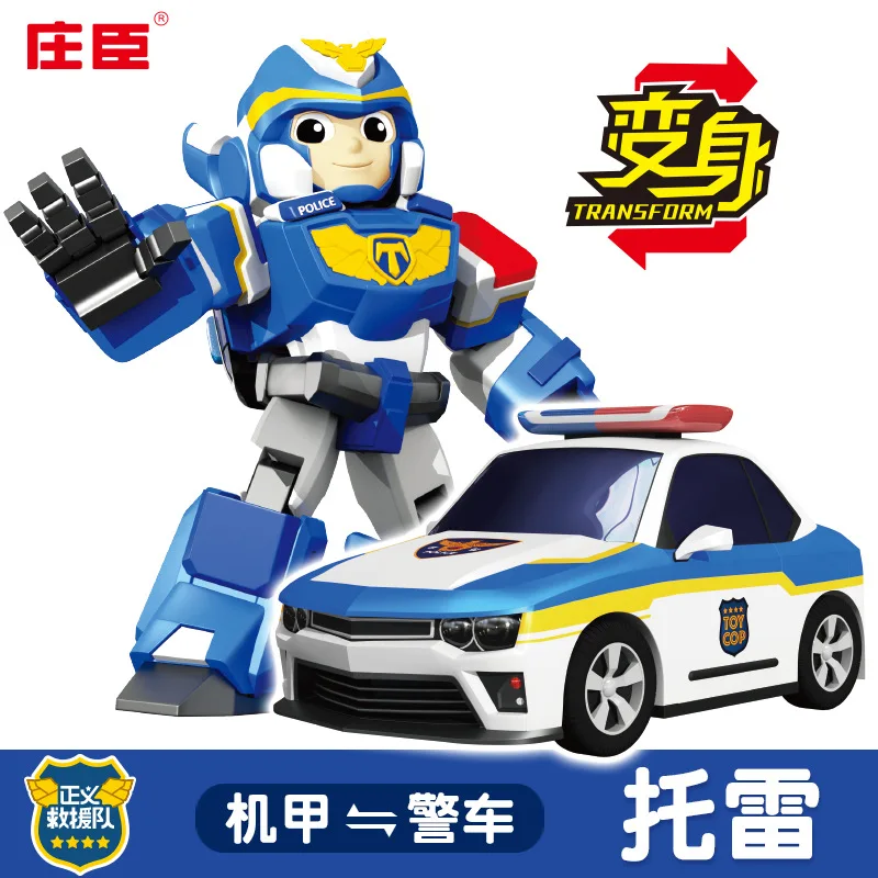 

Deformed Fire Police Car Justice Rescue Team Robot Torre Schenhamo Children Boys and Girls Educational Toy Gift New