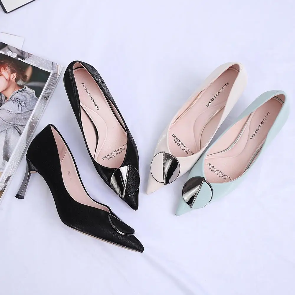 Новинка весна осень 2021 модные туфли женские с острым носком на высоком каблуке