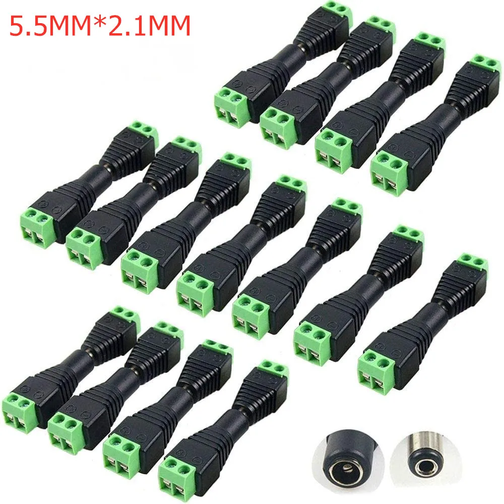 

5pcs 5.5*2.1MM Female Male DC Power Cable Connector Jack Plug Connection For LED Strip CCTV Security Camera DVR