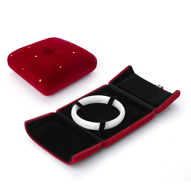 High Quality Red Velet Bracelet Jewelry Packaging Gift Box For Female Earrings Wedding Ring Pendent Display Storage Case Holder