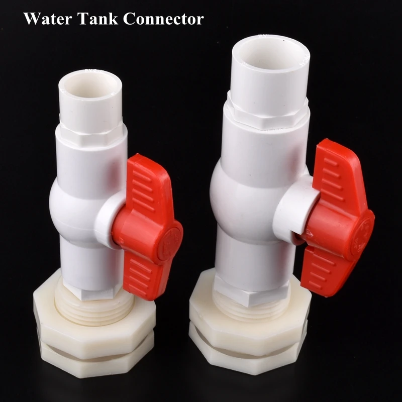 

1Set 1/2" 3/4" Water Tank Connector Aquarium Fish Tank Drain Intake Valve Fittings With Valve Garden Irrigation Hose Pipe Joints