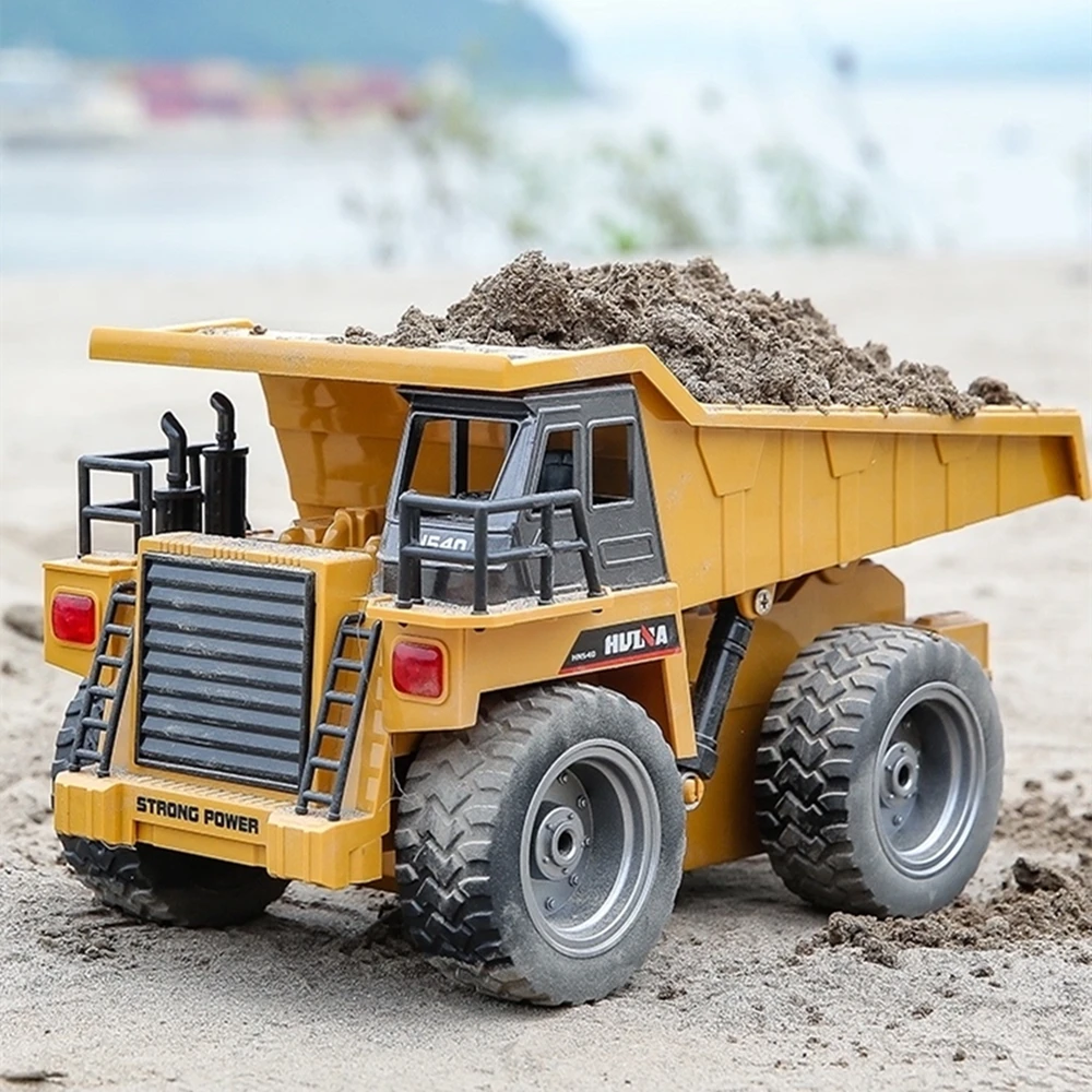 HUINA 1/18 RC Truck Dumper 2.4G Radio Controlled Car crawler  Alloy Tractor Model Engineering Cars Excavator Toy For Boy enlarge