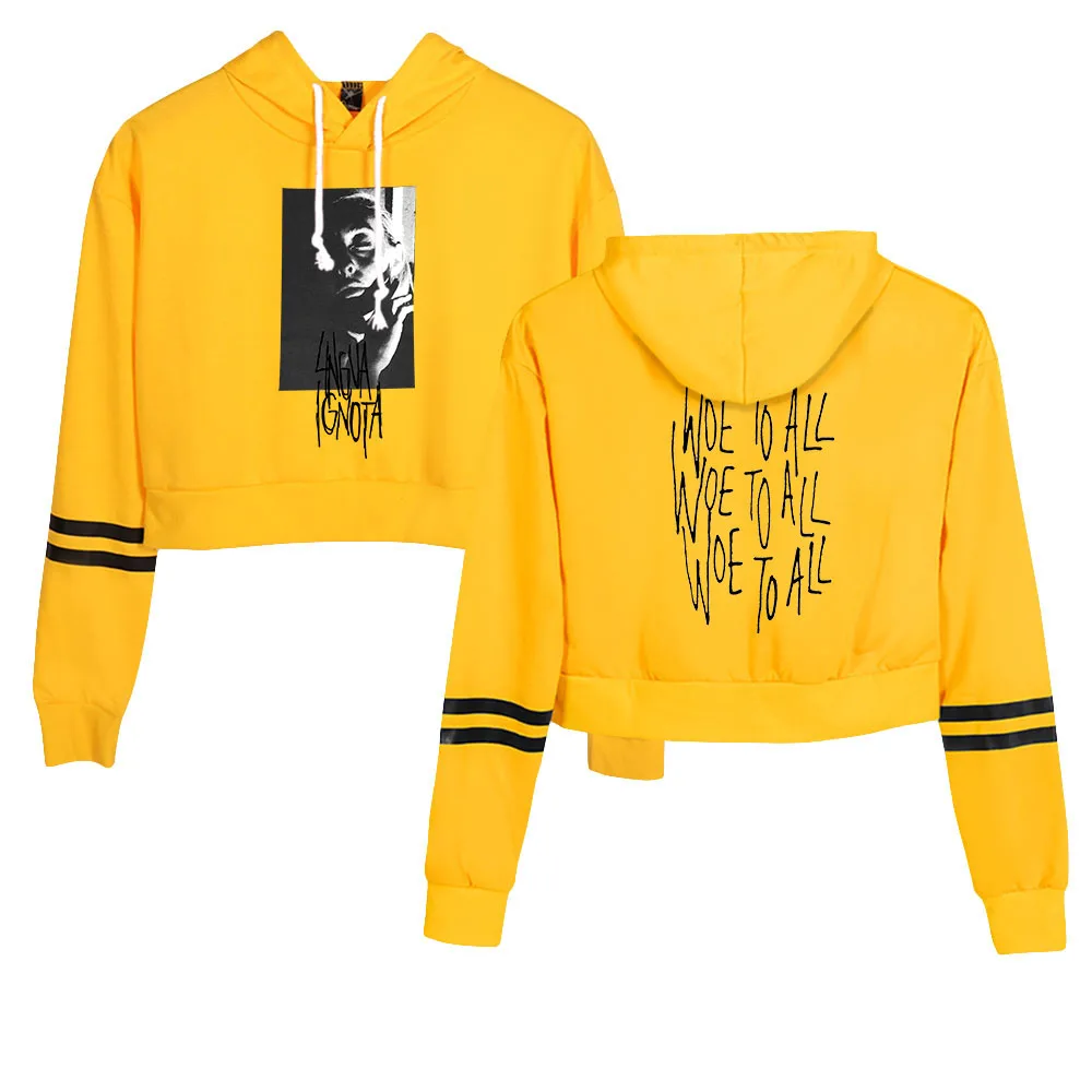 

Lingua Ignota Hoodie Female Long Sleeve Navel Cropped Hoodie Women Pullover Casual Streetwear American Singer Fashion Clothes