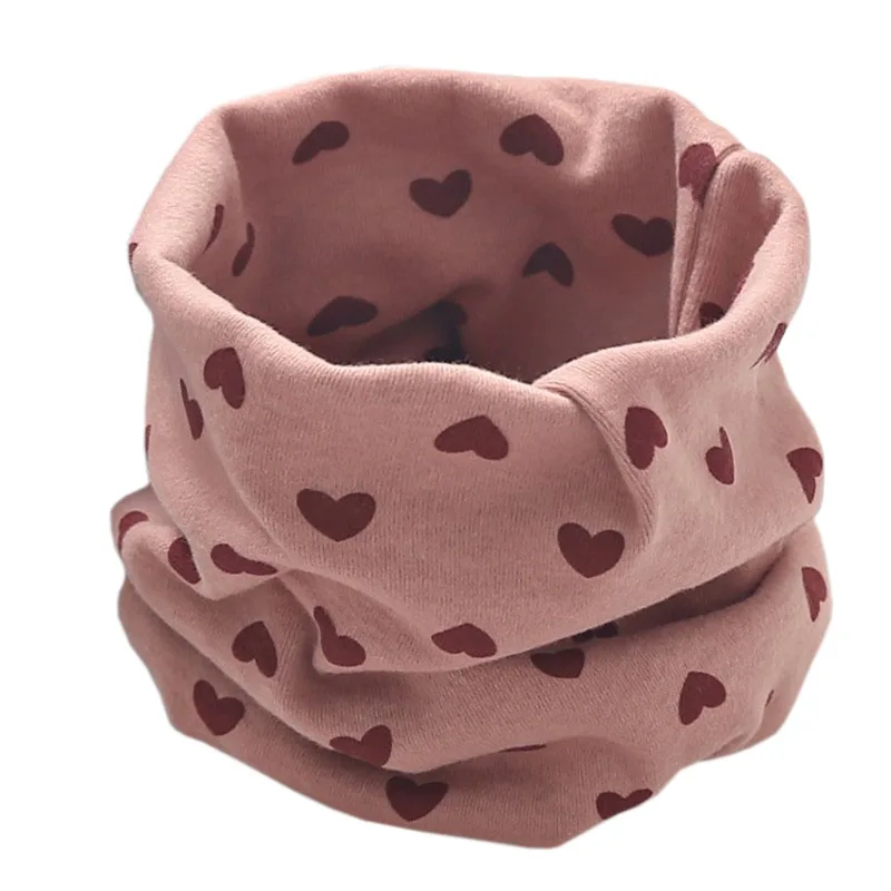 dark pink heart Осень-зима хлопок Детский шарф весенней коллекции детской одежды шарф для девочек, для мальчиков шарф-хомут с круглым воротником для мальчиков и девочек с воротником Детский волшебный шейный платок - Цвет: dark pink heart