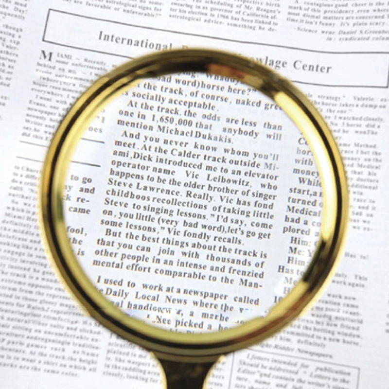 Ручной 10X увеличительное Стекло Портативный Ретро золото ручка глаз