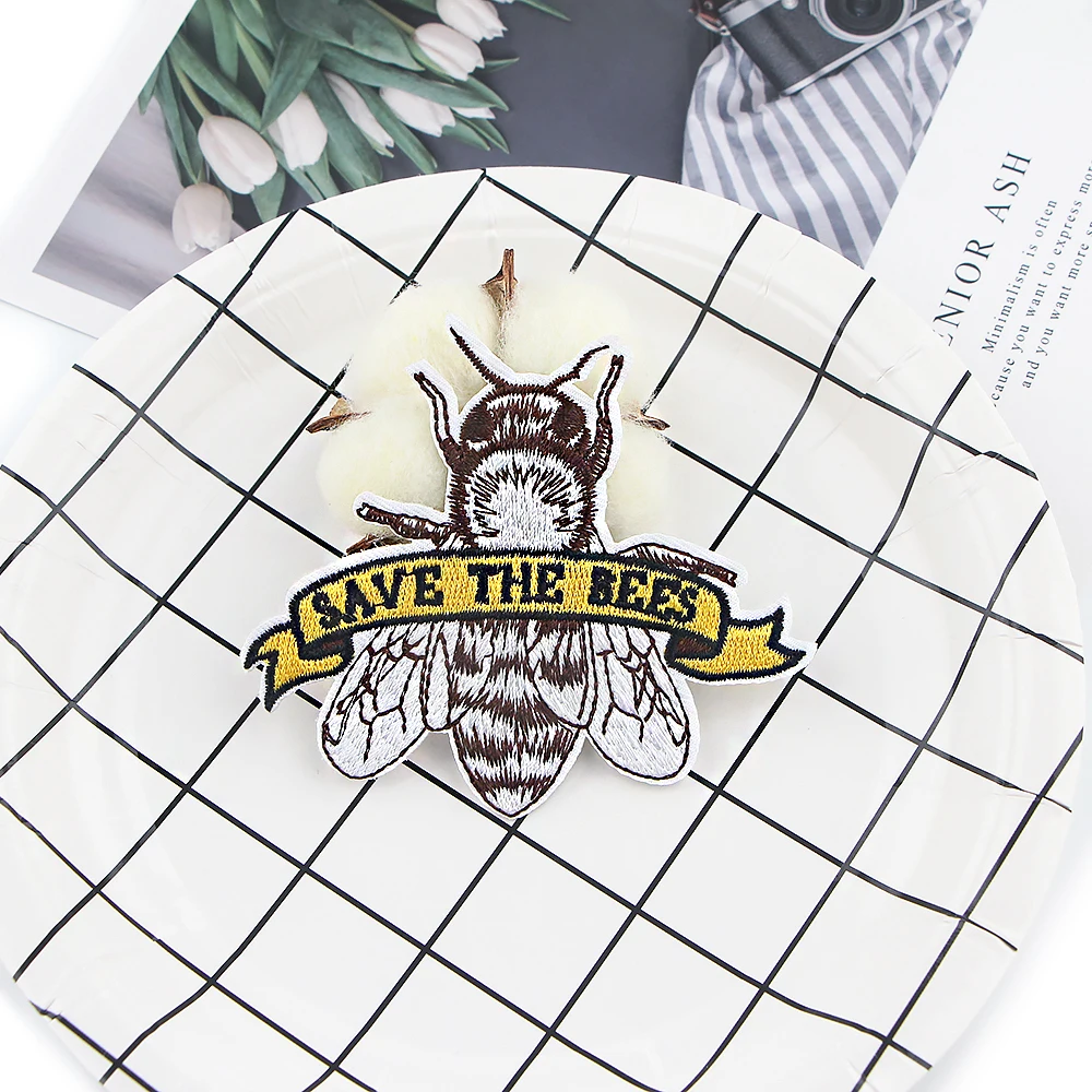 1 шт. патчи для одежды с надписью SAVE THE BEES | Канцтовары офиса и дома