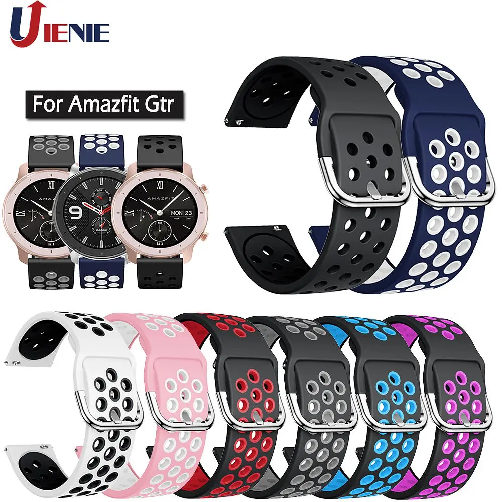 Силиконовый ремешок для часов Amazfit GTR 42 мм 47 умных Xiaomi Huami Bip Lite/Stratos 2 2S