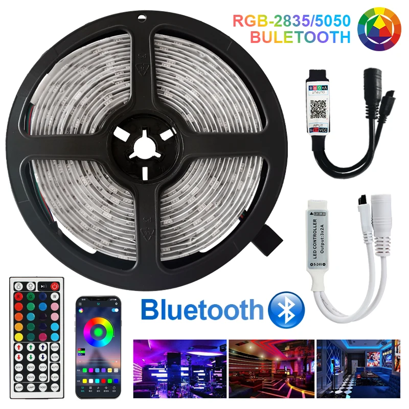 

LED Strip Lights 12V RGB Led Bluetooth WiFi Luces DC 5050 SMD2835 Flexible Waterproof Tape Diode Remote Control Light For Room
