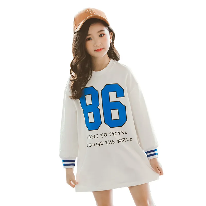 Одежда для девочек платье-футболка с длинными рукавами платье принцессы