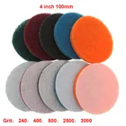 5 шт. 4 дюйма 100 мм стекаются губки круглый покрыт нейлоновым волокном абразивные шлифовальные диски для удаления ржавчины пыли Полировочная шлифовальная