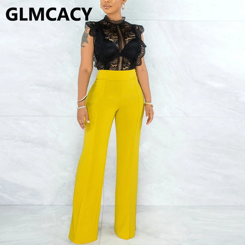 

Женские однотонные широкие брюки с высокой талией