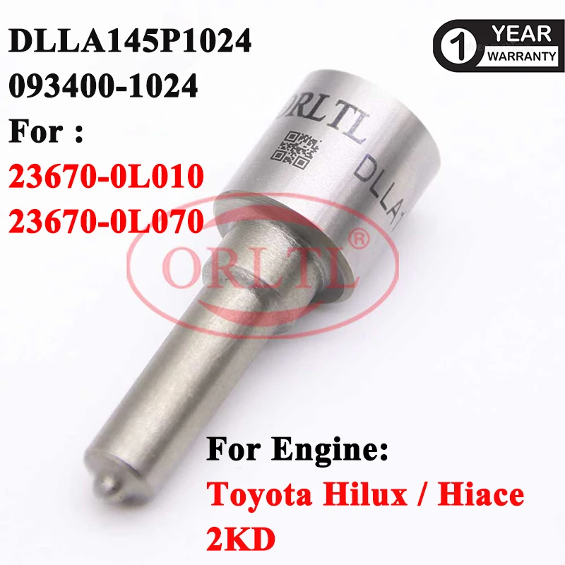 

Common Rail Injector Nozzle DLLA145P1024 (093400-1024) Fuel Sprayer DLLA 145 P 1024 For Toyota Hilux 2KD 23670-0L010 23670-0L070