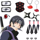 Комплект аниме-фигурок Наруто, аксессуары для косплея Акацуки Какаси, кунай шурикен, повязка на голову, кольцо, кулон, детская игрушка, рождественский подарок