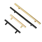 Матовый черный золотой прямой шкаф ручки Нержавеющаясталь матовый черного и золотого цвета Кухня дверные ручки и ручки шкафа