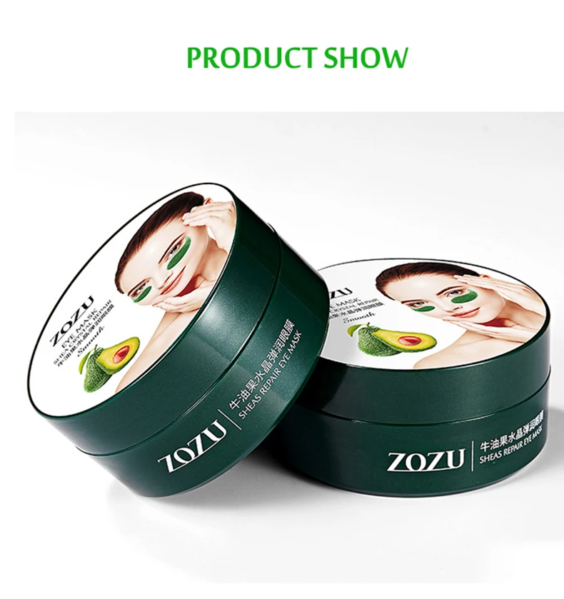 

60 Pcs Avocado Collagen Mask Natural Moisturizing Gel Eye Patches Remove Dark Circles Anti Age Bag Eye Wrinkle Skin Care
