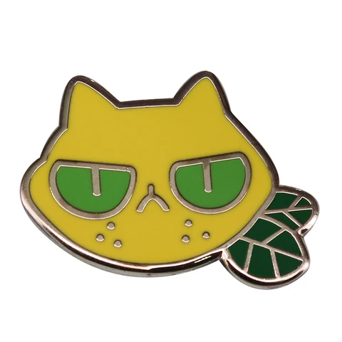 Sourpuss лимонная кошка эмалированная шпилька искусство sassy для вечерние ринки
