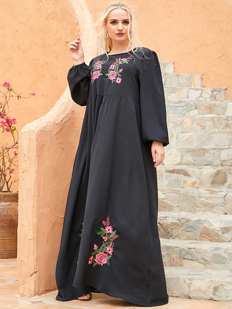 

Ramadan Eid Mubarak Black Abaya Dubai Islam Muslim Long Maxi Dress Turkish Dresses For Women Robe Longue Femme Kaftan Moroccan