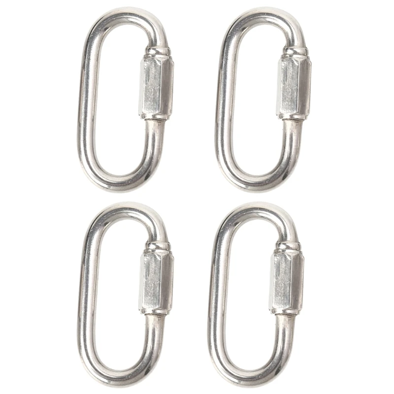 

Stainless Steel Quick Link Threaded Chain Connector D Shape Locking Carabiner