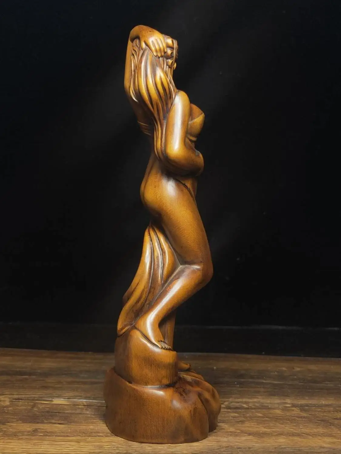 

wedding decoration Chinese Boxwood Seikos Wood Carving Beauty woman statue Classical beauty wood carving