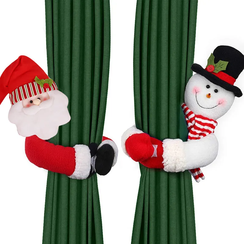 

Дед Мороз обнимает елку кукла-снеговик Рождественское украшение Рождественская Милая Подвеска Декор занавеска праздничная атмосфера Деко...