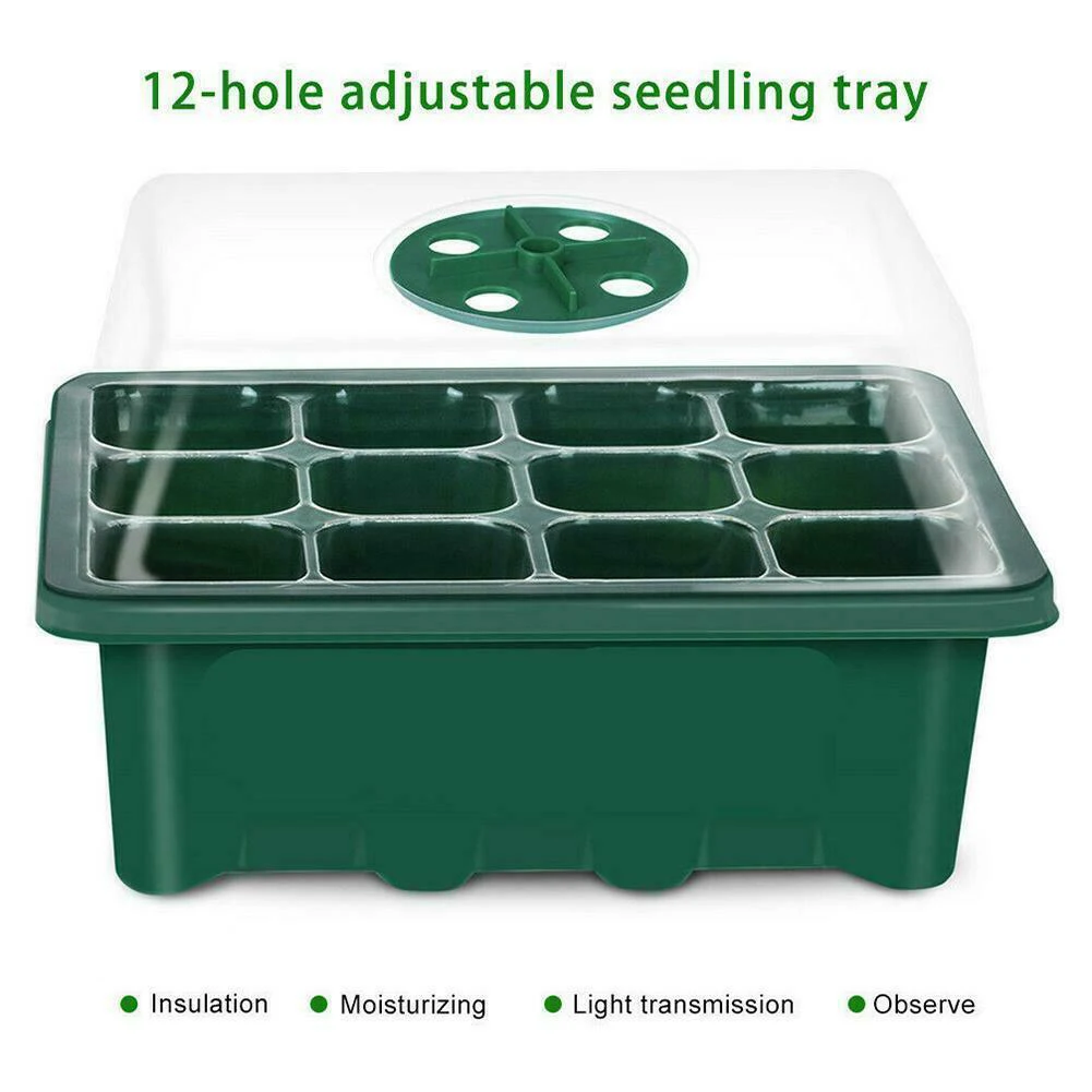 

12 Holes Plant Seed Grow Box Tray Nursery Seedling Starter Thermal Insulation Insert Propagation Seeding Nursery Pot Tray