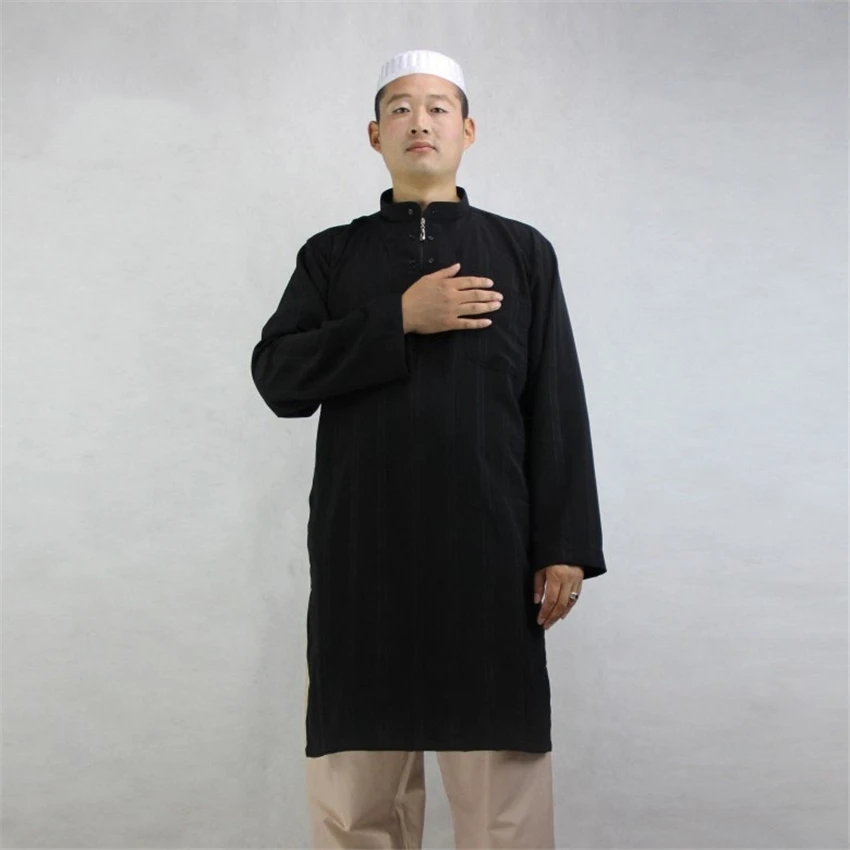 Мужская мусульманская одежда Jubba Thobe модная осень зима утепленная Дубай Арабская