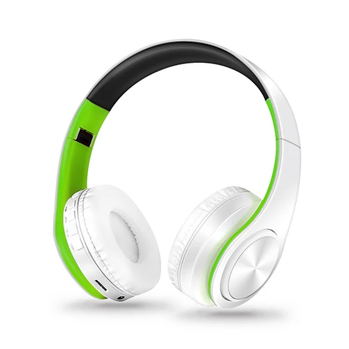 Hi-Fi стерео наушники bluetooth наушники Музыкальная гарнитура FM Поддержка SD карты с микрофоном для мобильных телефонов xiaomi iphone Tablet PC - Цвет: White green