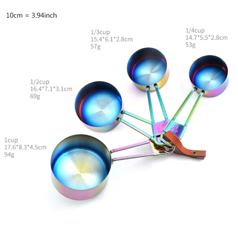 

4pcs/set Stainless Steel Measuring Cups Cooking Baking Tea Coffee Cup Measure Tools Kitchen Accessories