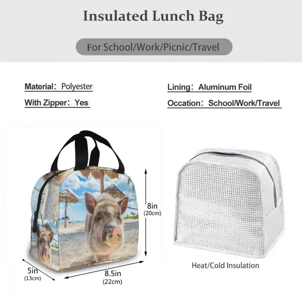 Сумка-холодильник для плавания с свиньей переносная Термосумка на молнии ланча