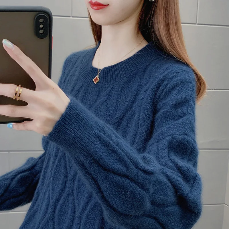

2021 Ins Winter New Women Twist Sweaters Oversize Jumpers Women Winter Pullovers Fashion Winter Clothing