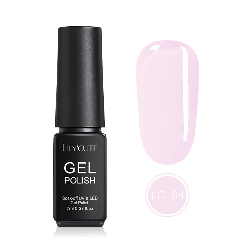 Ice Cream Gel 04 LILYCUTE 7 мл блики блеск замочить от УФ-гель Полупостоянный Гибридный длительный дизайн ногтей Гель-лак для УФ-лампы розовые цвета серии - Color: Ice Cream Gel 04