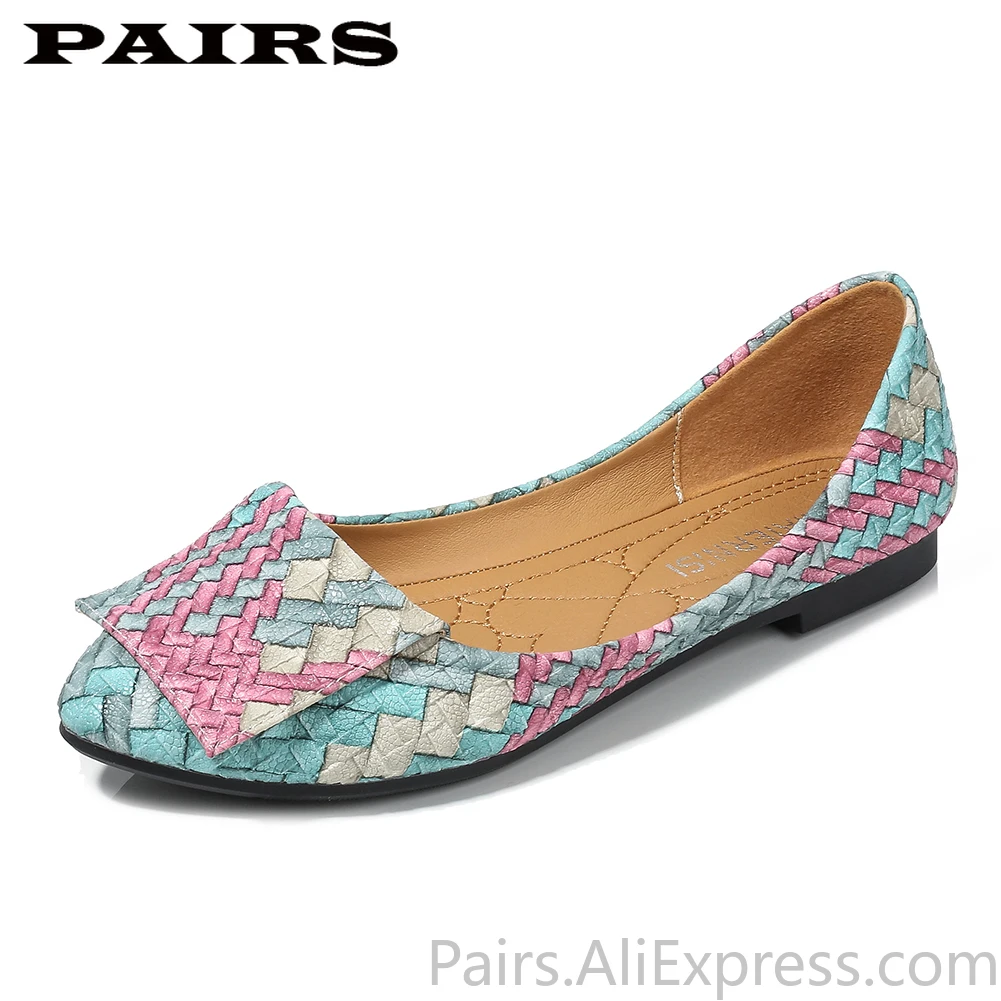 Весенне Летние мокасины Обувь без шнуровки Женские балетки из искусственной