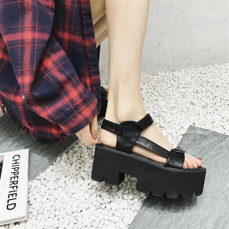 2019 г. новая летняя модная повседневная обувь в стиле Харадзюку на плоской толстой